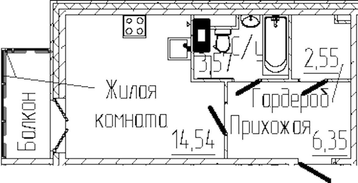 Квартира студия 27.98 м², 4/6 эт., ЖК «SERTOLOVO PARK»